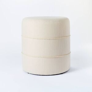 Threshold designed w/Studio McGee Round Ottoman Modern Wood Bedroom Cream